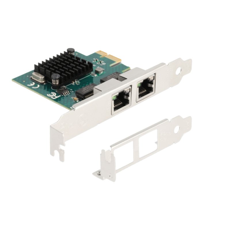 DeLOCK PCI Express x1 Card to 2 x RJ45 Gigabit LAN BCM