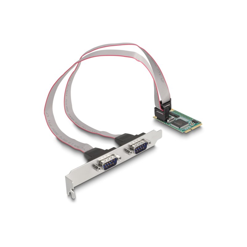 DeLOCK Carte Mini PCIe taille entière à 2 x Serial RS-232 D-Sub, 9 broches