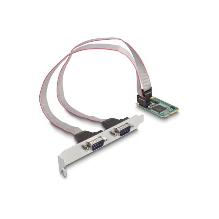 DeLOCK Carte Mini PCIe taille entière à 2 x Serial RS-232 D-Sub, 9 broches