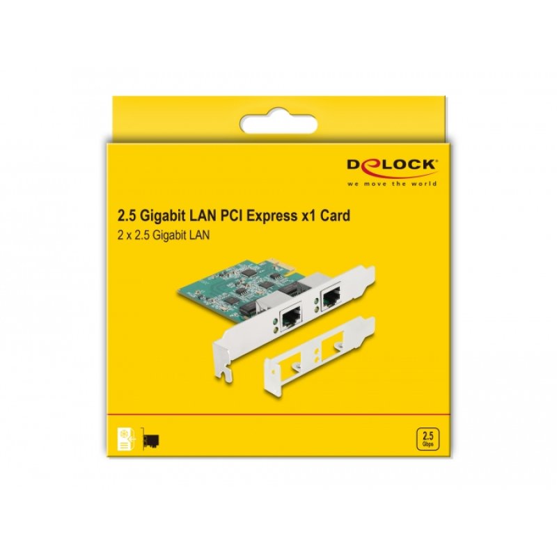 DeLOCK PCI Express x1 Card to 2 x RJ45 2.5 Gigabit LAN RTL8125