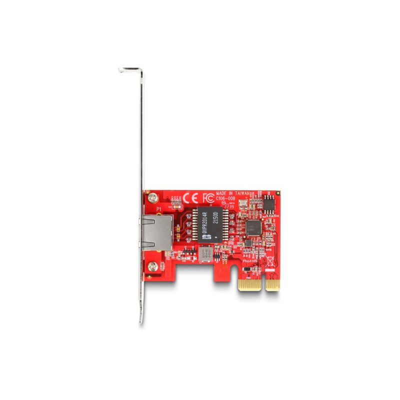 DeLOCK Carte PCI Express x1 vers 1 x RJ45 2,5 Gigabit LAN i225 NBASE-T - Facteur de forme à profil bas