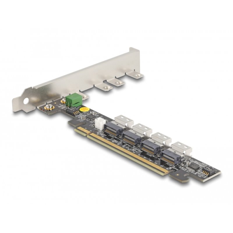 DeLOCK Carte PCI Express x16 vers 4 x SFF-8654 4i NVMe internes - Bifurcation