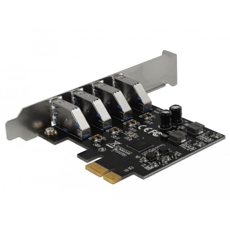 USB 5 Gbps PCI Express x1 Karte mit 4 x externen Typ-A Buchsen