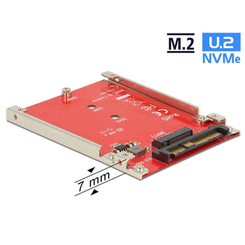 2.5? Konverter U.2 SFF-8639 M.2 NVMe Key M - 7 mm