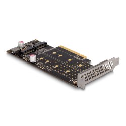 DeLOCK Carte PCI Express x8 à 2 x NVMe M.2 Key M internes - Bifurcation - Facteur de forme à profil bas