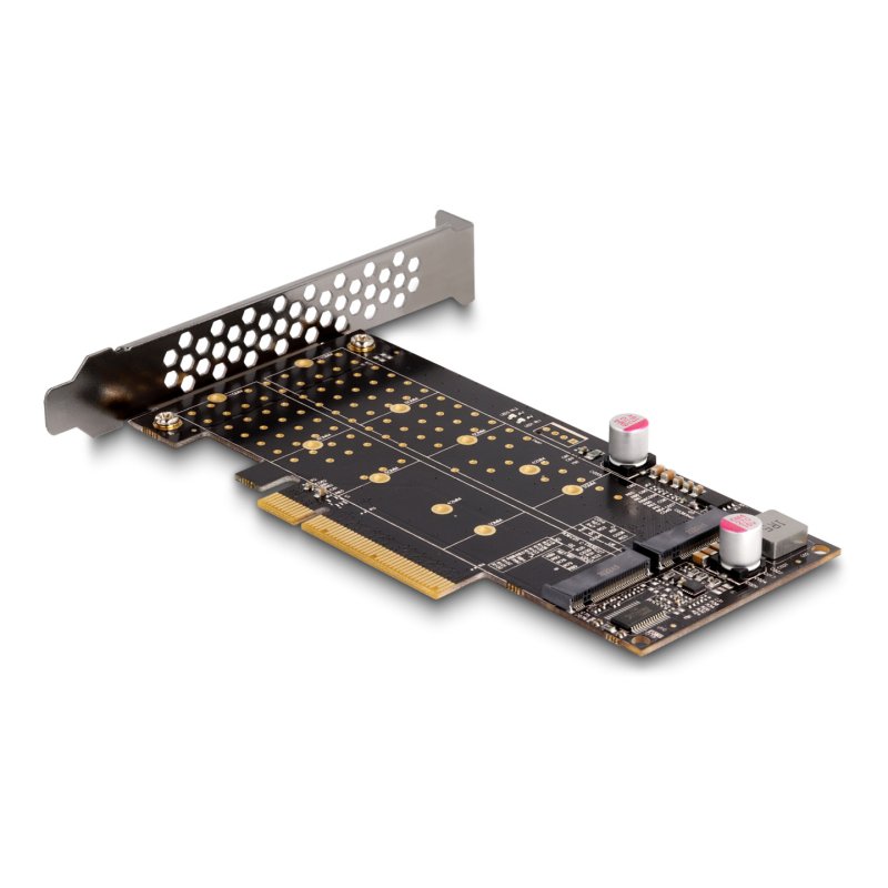 PCI Express x8 Karte zu 2 x intern NVMe M.2 Key M - Bifurcation - Low Profile Formfaktor