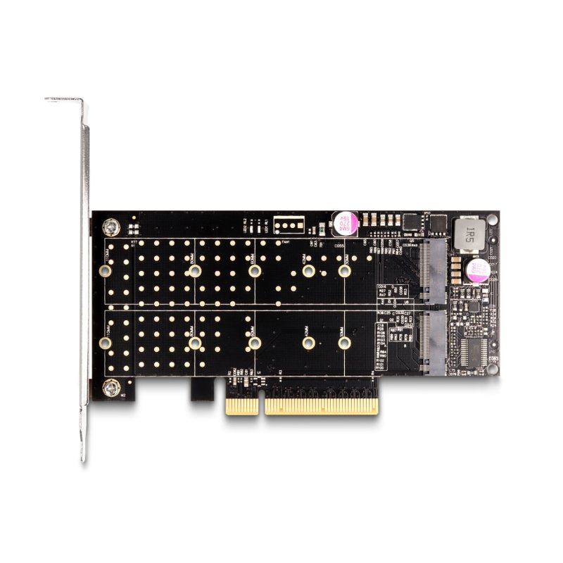 DeLOCK PCI Express x8 Card to 2 x internal NVMe M.2 Key M - Bifurcation - Low Profile Form Factor