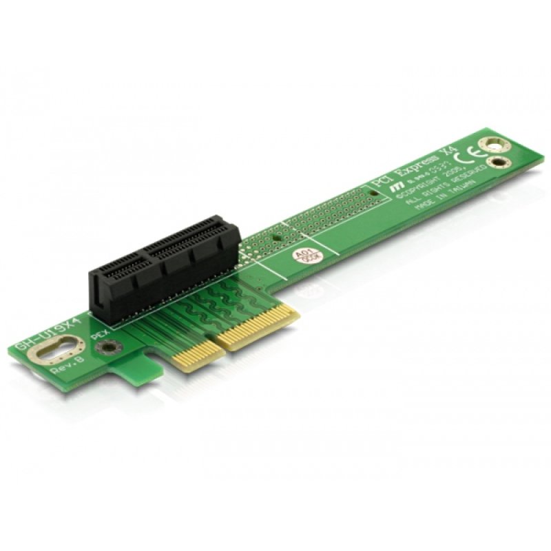 Riser Karte PCI Express x4 x4 90° links gewinkelt