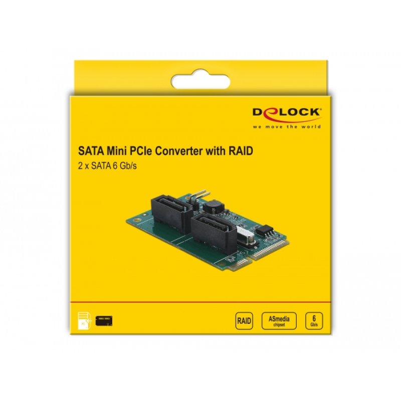 Mini PCIe Konverter zu 2 x SATA mit RAID