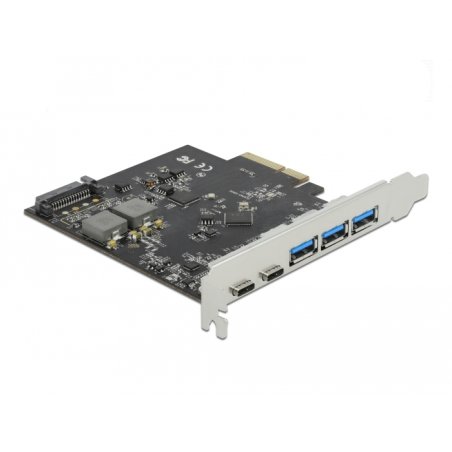 DeLOCK PCI Express x4 Card to 2 x USB Type-C 3 x USB Type-A - SuperSpeed USB 10 Gbps