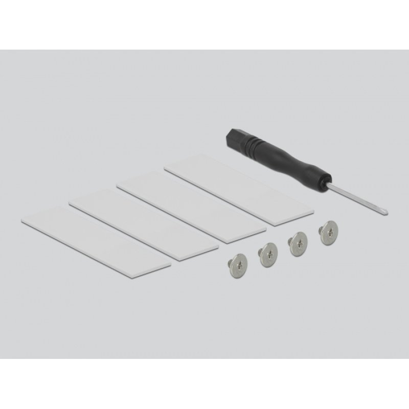 DeLOCK Carte PCI Express x16 à 4 x NVMe M.2 Key M internes avec dissipateur de chaleur et ventilateur - Bifurcation