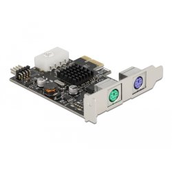 DeLOCK PCI Express x1 Card to 2 x PS/2 and USB Pin Header - Low Profile Form Factor