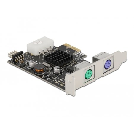 DeLOCK PCI Express x1 Card to 2 x PS/2 and USB Pin Header - Low Profile Form Factor