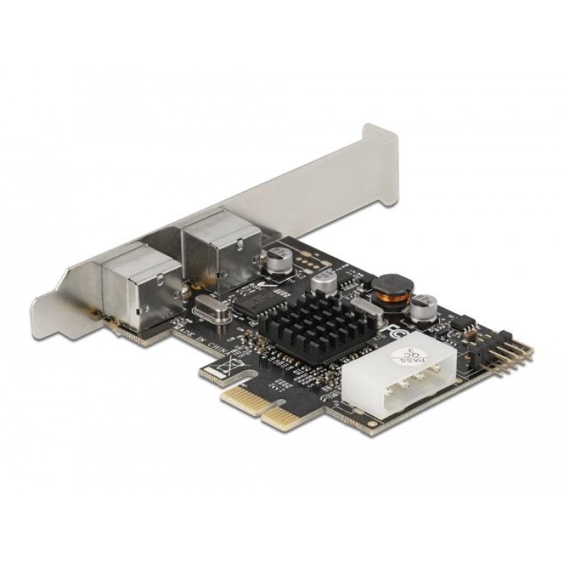 DeLOCK Carte PCI Express x1 à 2 PS/2 et tête de broche USB - Facteur de forme à profil bas