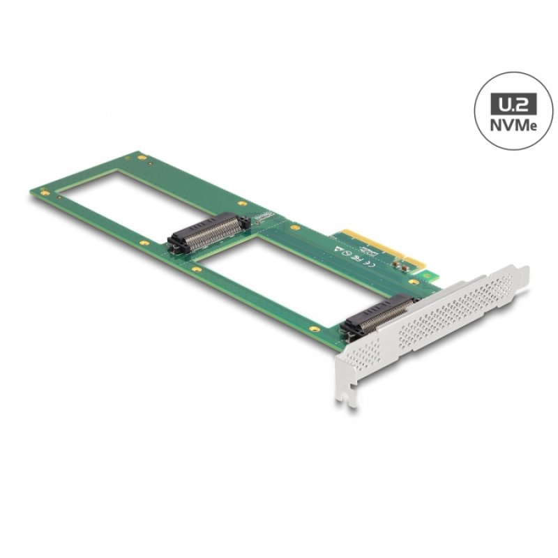 DeLOCK Carte PCI Express 4.0 x8 à 2 x U.2 NVMe SFF-8639 internes - Bifurcation