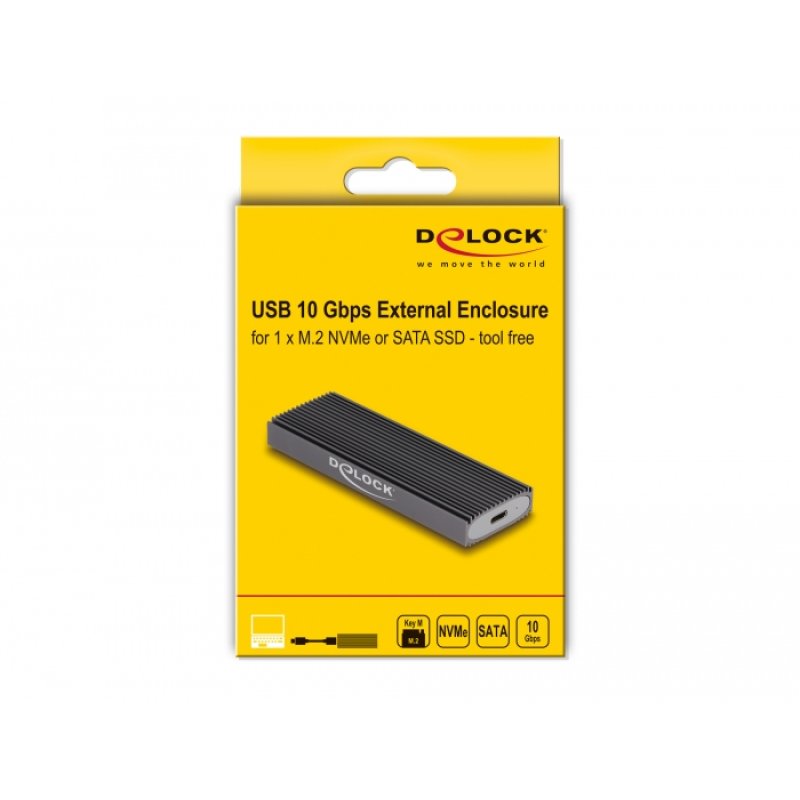 DeLOCK Boitier USB Type-C Combo externe pour M.2 NVMe PCIe ou SATA SSD - sans outil