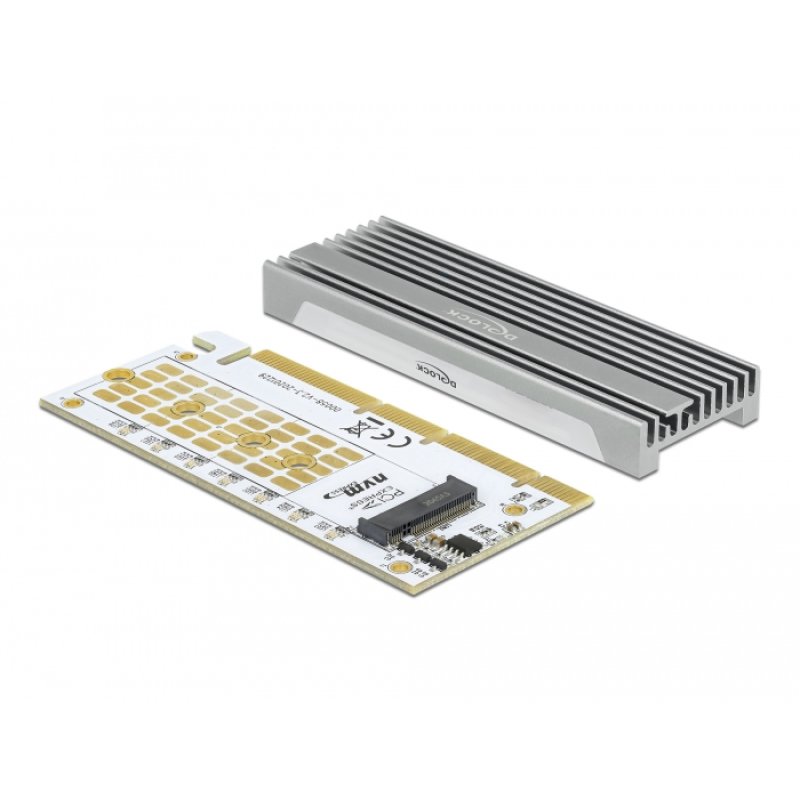 DeLOCK Carte PCI Express x16 (x4 / x8) vers 1 clé NVMe M.2 M avec illumination à LED