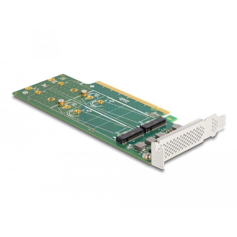 DeLOCK Carte PCI Express 4.0 x16 à 4 x NVMe M.2 Key M 110 mm internes - Bifurcation - Facteur de forme à profil bas