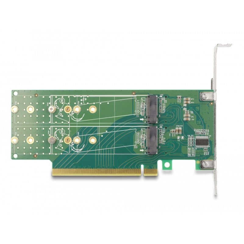 PCI Express 4.0 x16 Karte zu 4 x intern NVMe M.2 Key M 110 mm - Bifurcation - Low Profile Formfaktor