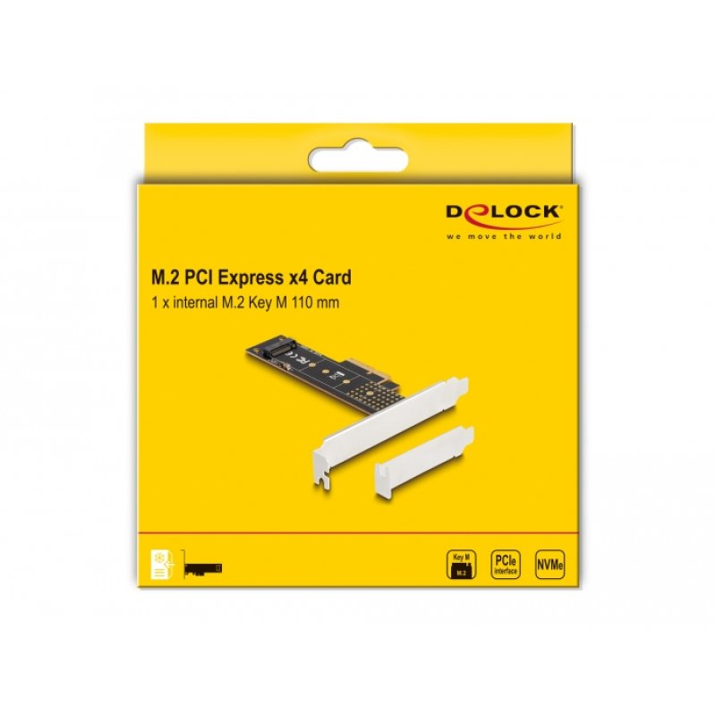 DeLOCK Carte PCI Express x4 vers 1 x NVMe M.2 Key M interne 110 mm - Facteur de forme à profil bas