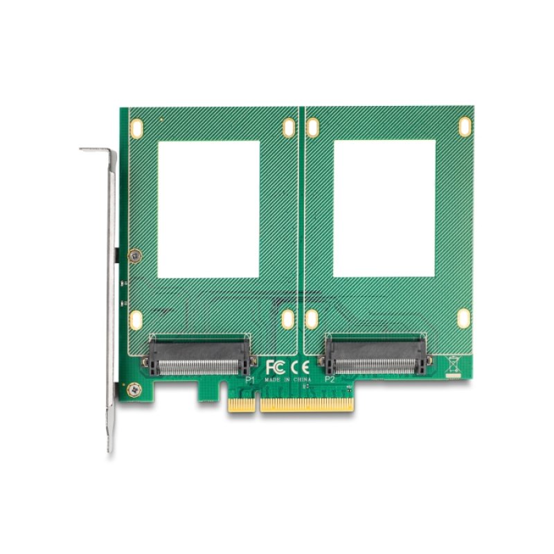 PCI Express 4.0 x8 Karte zu 2 x intern U.2 NVMe SFF-8639 - Bifurcation (LxB: 144 x 122 mm)