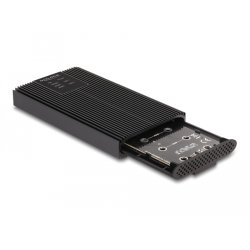 DeLOCK External Enclosure USB 20 Gbps for 2 x M.2 NVMe PCIe SSD with USB Type-C female and RAID - tool free