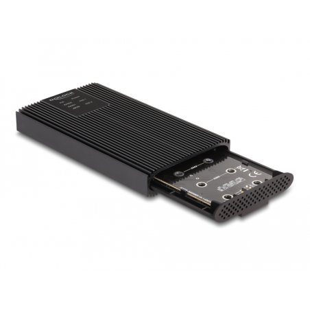 DeLOCK External Enclosure USB 20 Gbps for 2 x M.2 NVMe PCIe SSD with USB Type-C female and RAID - tool free