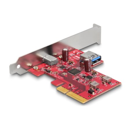 DeLOCK PCI Express x4 Card to 1 x external USB 10 Gbps USB Type-C female 1 x internal USB 10 Gbps Type-A female - Low