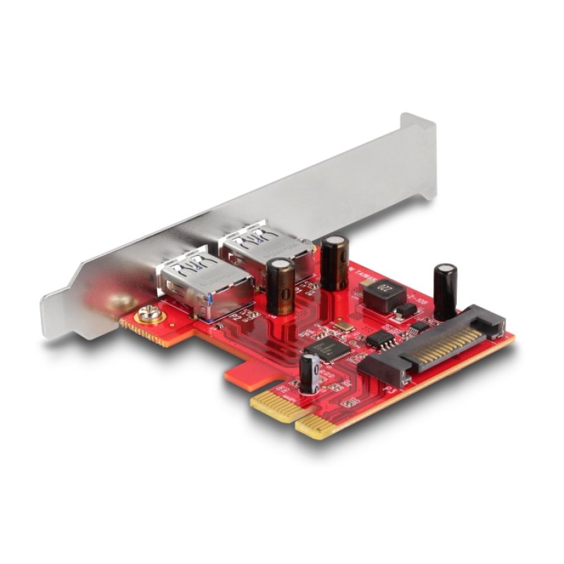 PCI Express x1 Karte zu 2 x extern USB 5 Gbps Typ-A Buchse - Low Profile Formfaktor