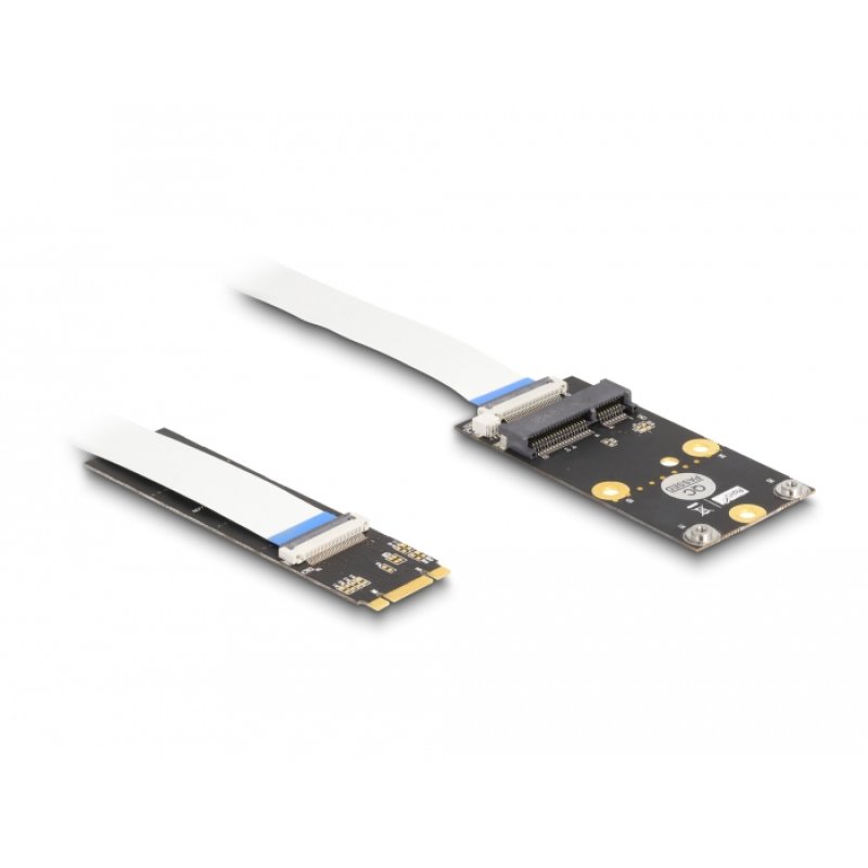 DeLOCK Converter M.2 Key B M male to 1 x Mini PCIe Slot half size / full size with flexible cable
