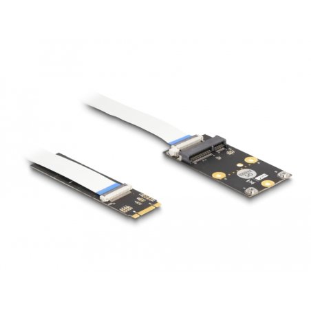 DeLOCK Convertisseur M.2 touche B M mâle à 1 x emplacement Mini PCIe demi-format / format normal avec câble flexible
