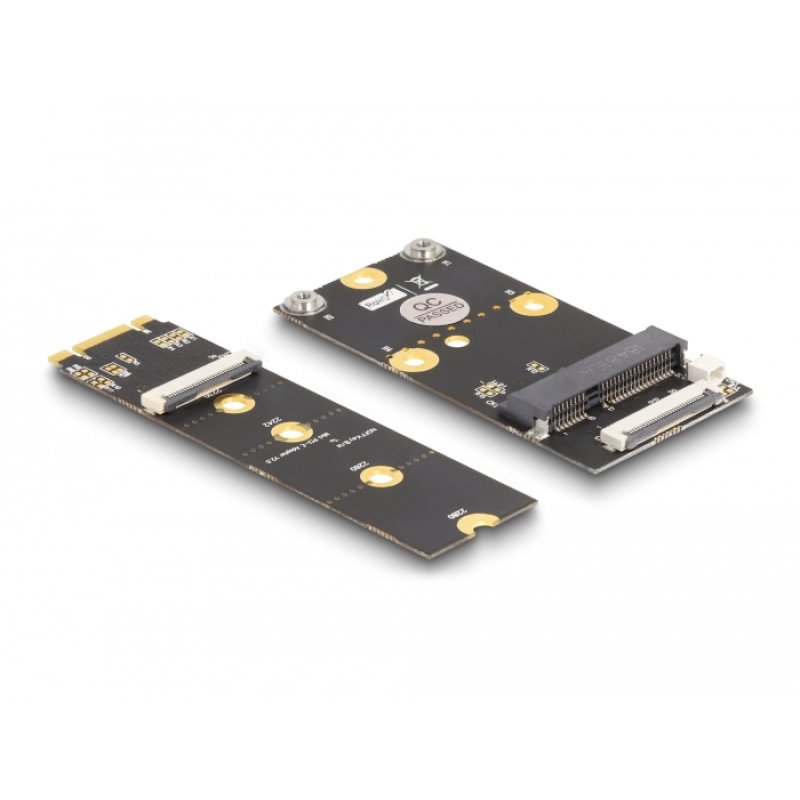 DeLOCK Convertisseur M.2 touche B M mâle à 1 x emplacement Mini PCIe demi-format / format normal avec câble flexible