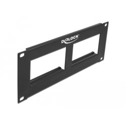 DeLOCK Panneau de distribution Easy 45, 10″, 2 ouvertures de 90,5 x 45,2 mm, 2 unités, noir
