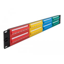 DeLOCK Panneau de distribution 19″, 48 ports, Cat. 5e, 2 unités, couleurs