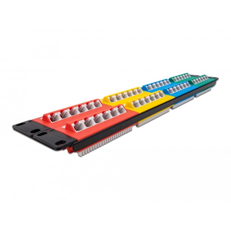 DeLOCK Panneau de distribution 19″, 48 ports, Cat. 5e, 2 unités, couleurs