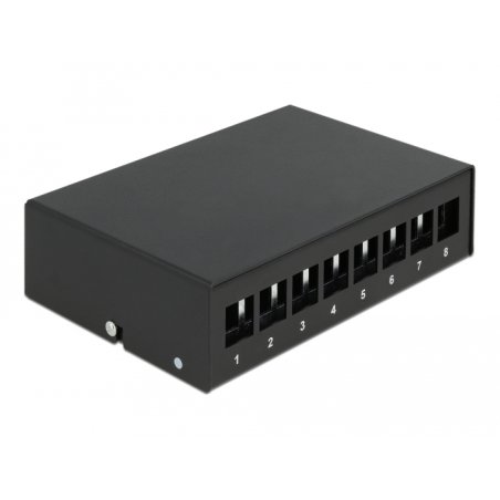 DeLOCK Panneau de distribution Keystone, 8 ports, noire