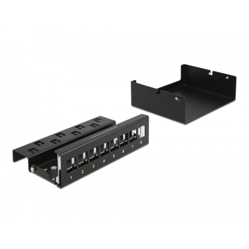 DeLOCK Panneau de distribution Keystone, 8 ports, noire