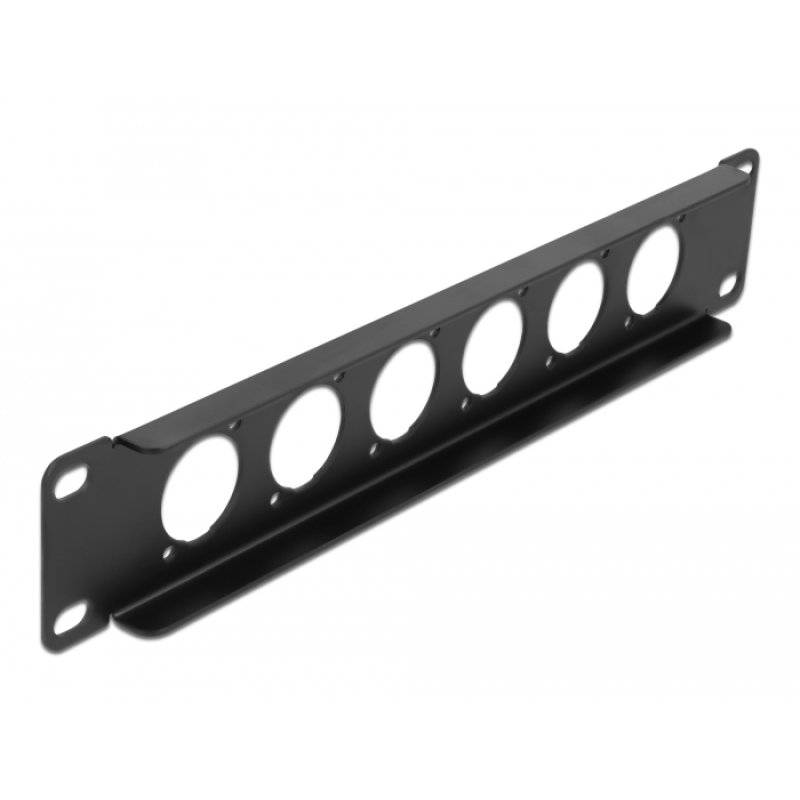 DeLOCK Panneau de raccordement 10″ Type-D, 6 ports, noir