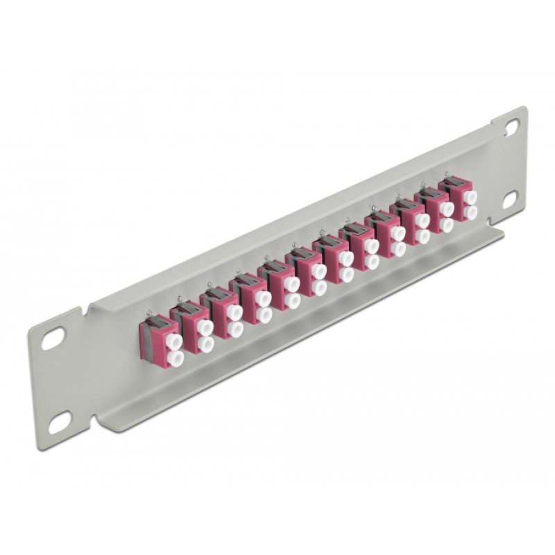 Delock 10? LWL Patchpanel 12 Port LC Duplex violett 1 HE grau