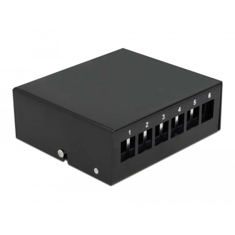 Delock Keystone Patchpanel 6 Port schwarz