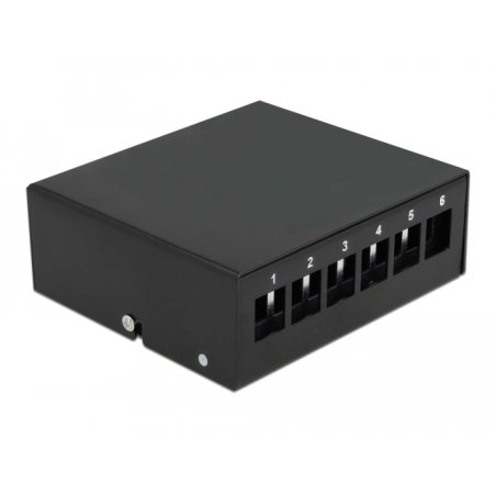 DeLOCK Panneau de distribution Keystone, 6 ports, noire