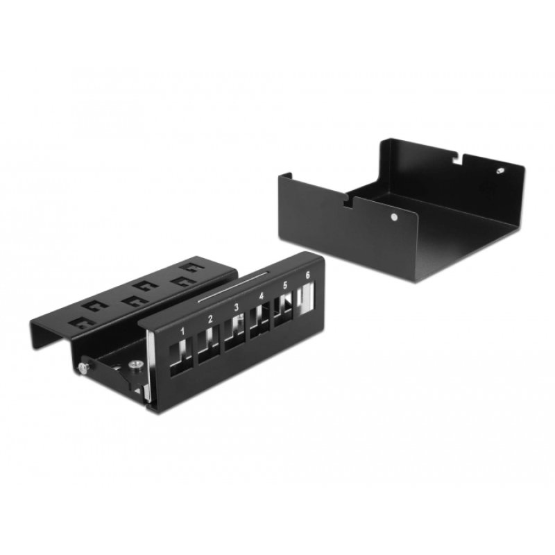 Delock Keystone Patchpanel 6 Port schwarz