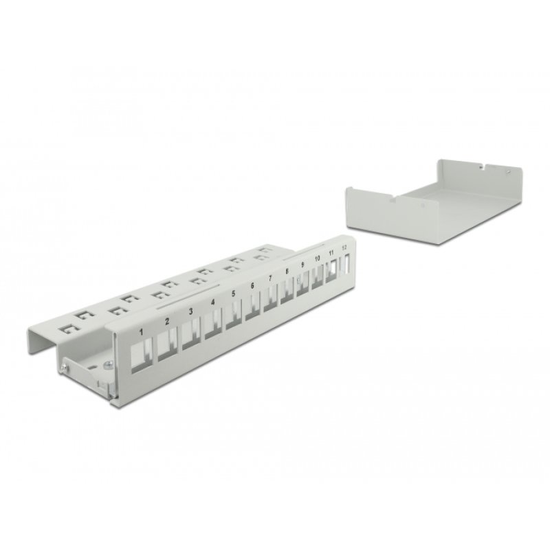 Delock Keystone Patchpanel 12 Port grau