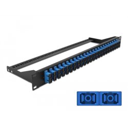 DeLOCK Panneau de distribution 19″ en fibre, 24 ports SC Duplex, bleu