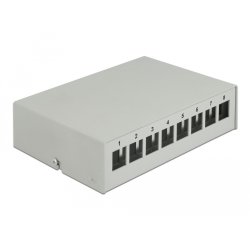 Delock Keystone Patchpanel 8 Port grau