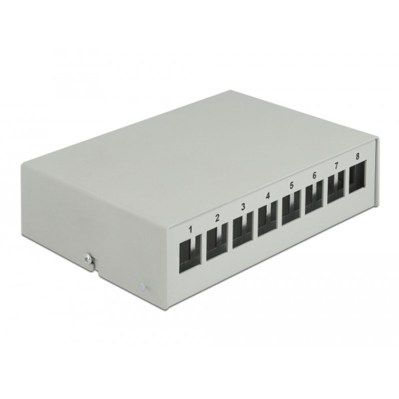DeLOCK Keystone Patch Panel 8 Port grey