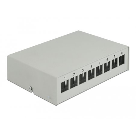 Delock Keystone Patchpanel 8 Port grau