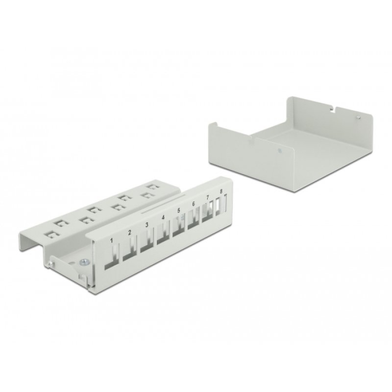 DeLOCK Panneau de distribution Keystone, 8 ports, gris