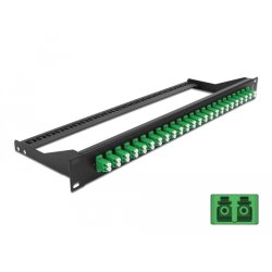 DeLOCK Panneau de distribution 19″ en fibre, 24 ports LC Duplex, vert