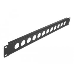DeLOCK Panneau de raccordement 19″ Type-D, 12 ports, noir